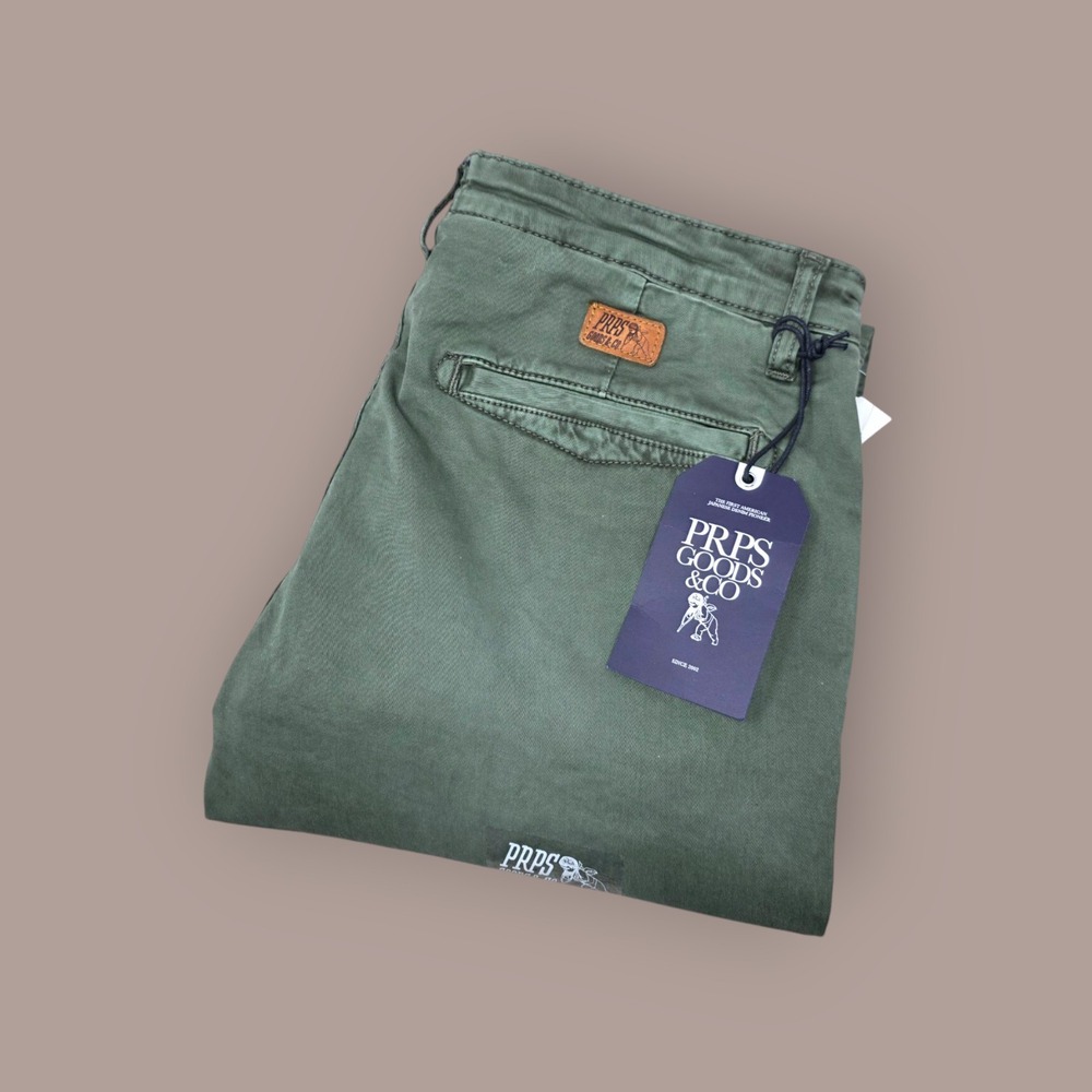 New‎ PRPS Men's Savoy Bowman Slim Fit Chino Cargo Pants Size 30 Green E87P507K